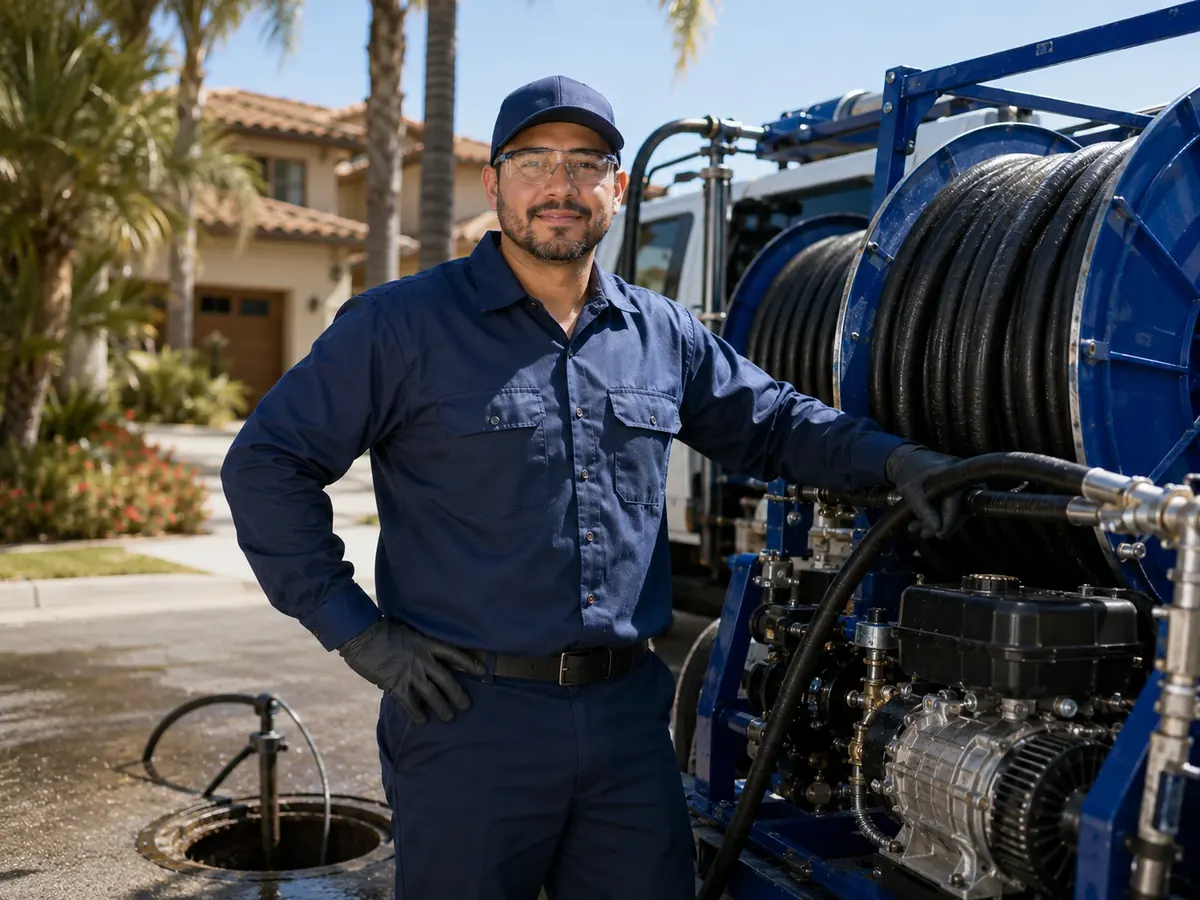 Hydro jet sewer cleaning in Calabasas