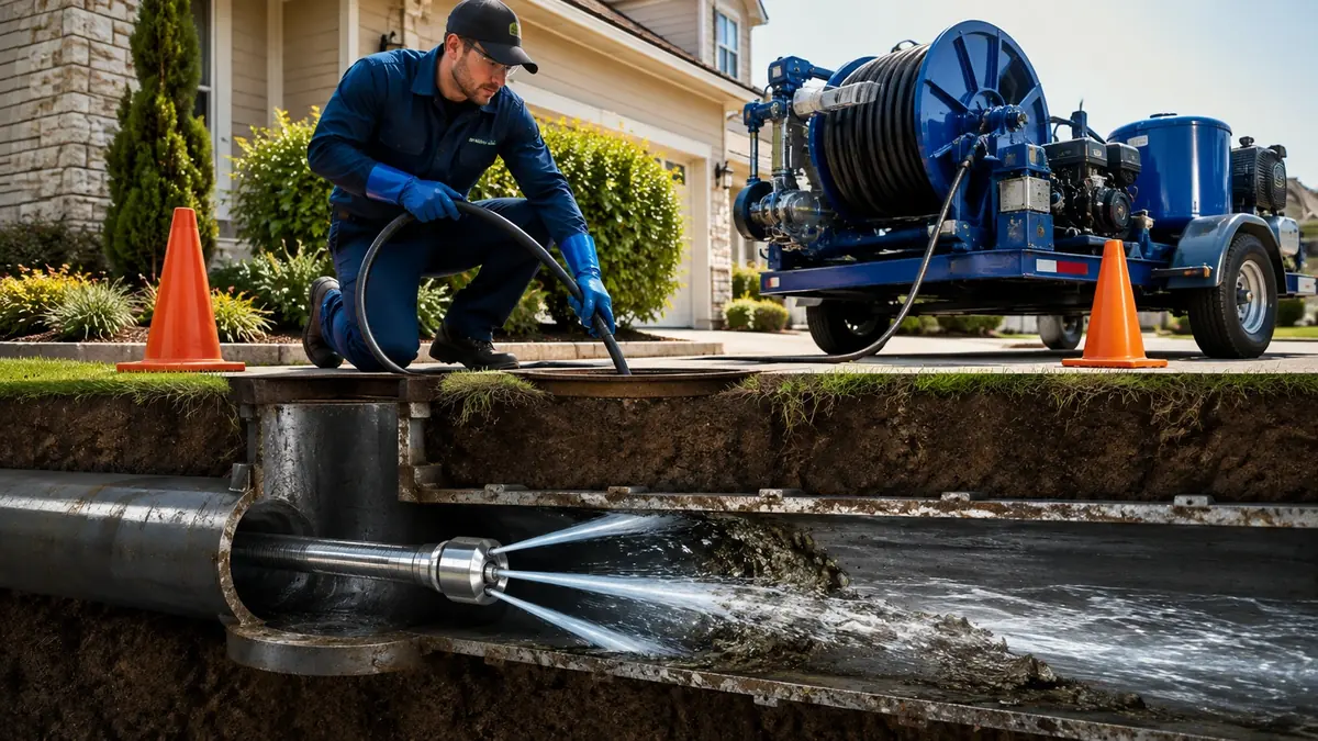 Main Sewer Line Hydro Jet Cleaning in Calabasas