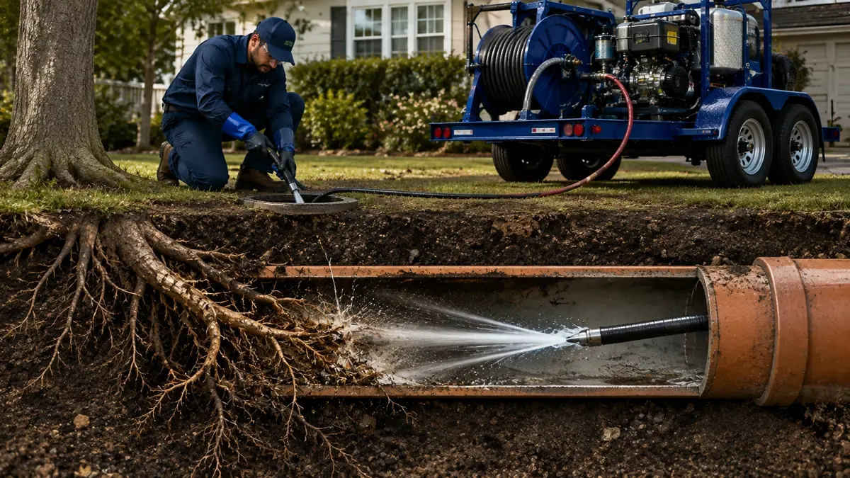 Tree Root Removal with Hydro Jetting in Calabasas
